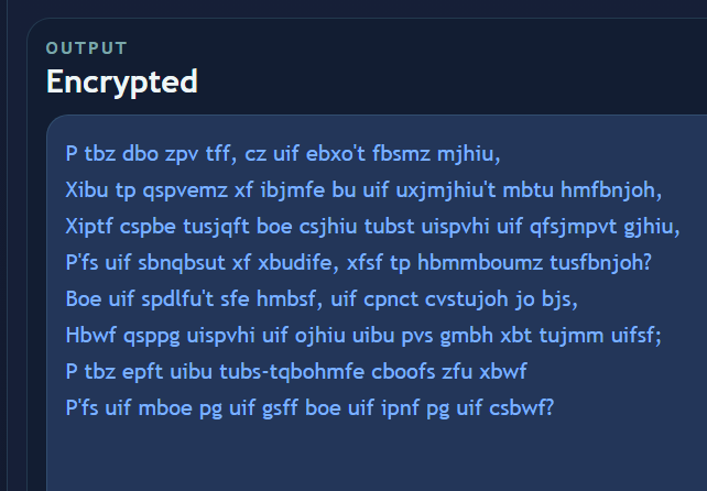 Screenshot of the encryption visualization